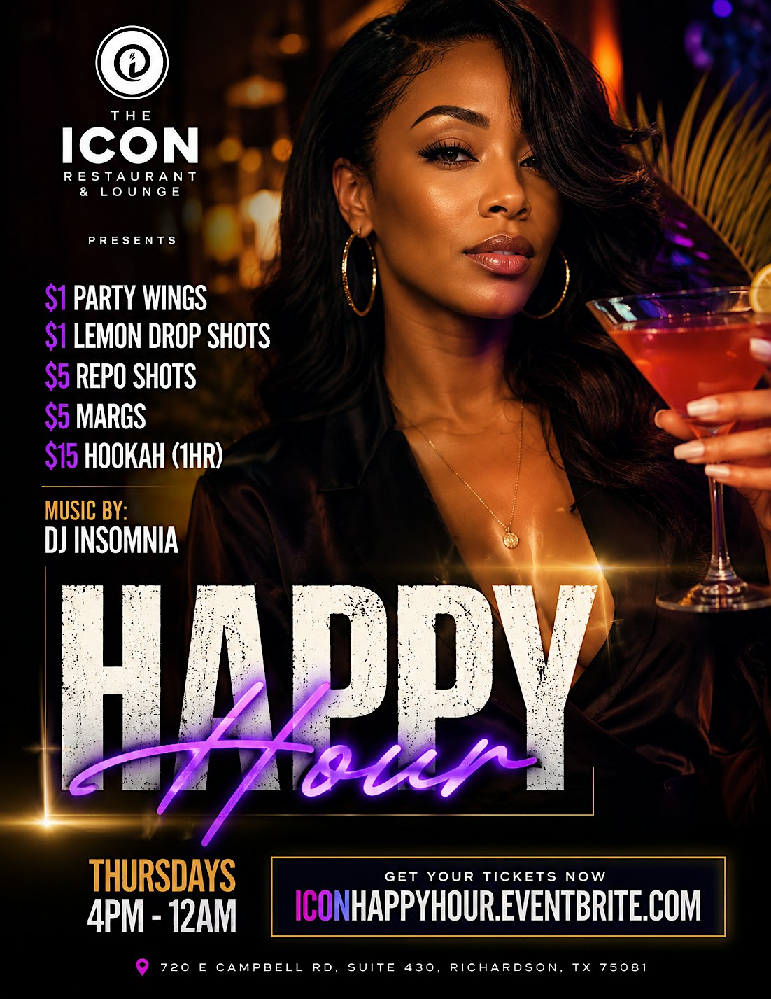 ICON Thursdays ALL DAY Happy Hour